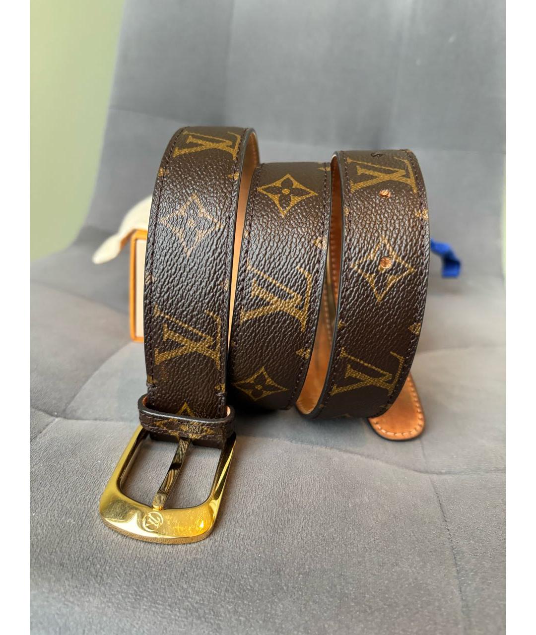 LOUIS VUITTON Коричневый ремень из искусственной кожи, фото 6