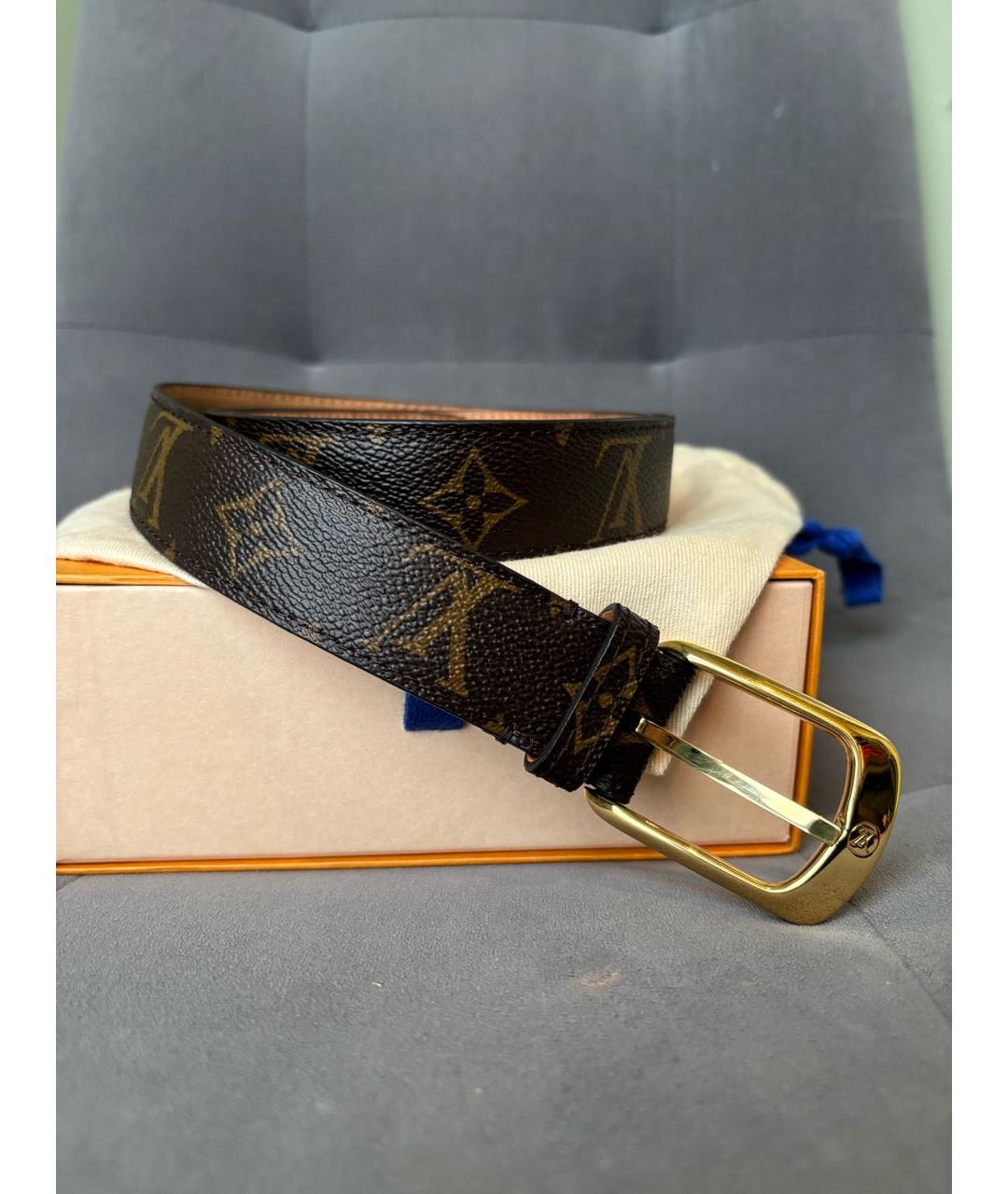 LOUIS VUITTON Коричневый ремень из искусственной кожи, фото 3