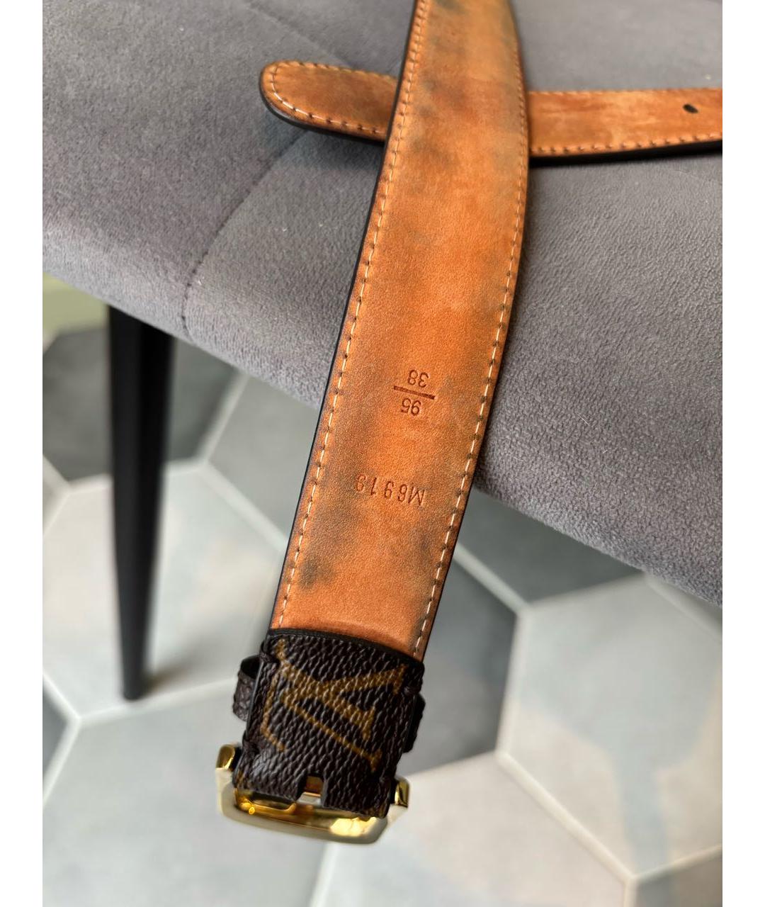 LOUIS VUITTON Коричневый ремень из искусственной кожи, фото 8