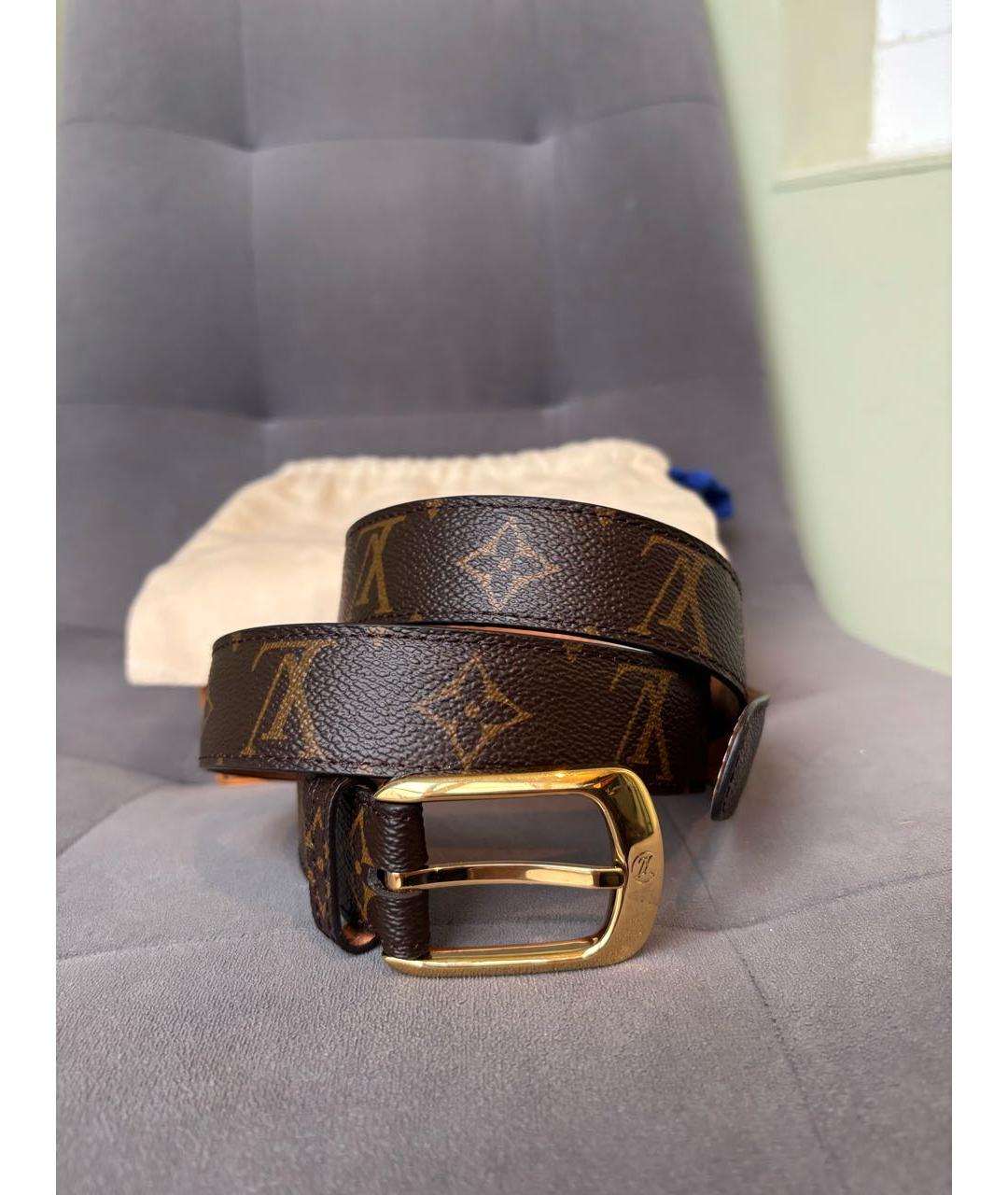 LOUIS VUITTON Коричневый ремень из искусственной кожи, фото 2