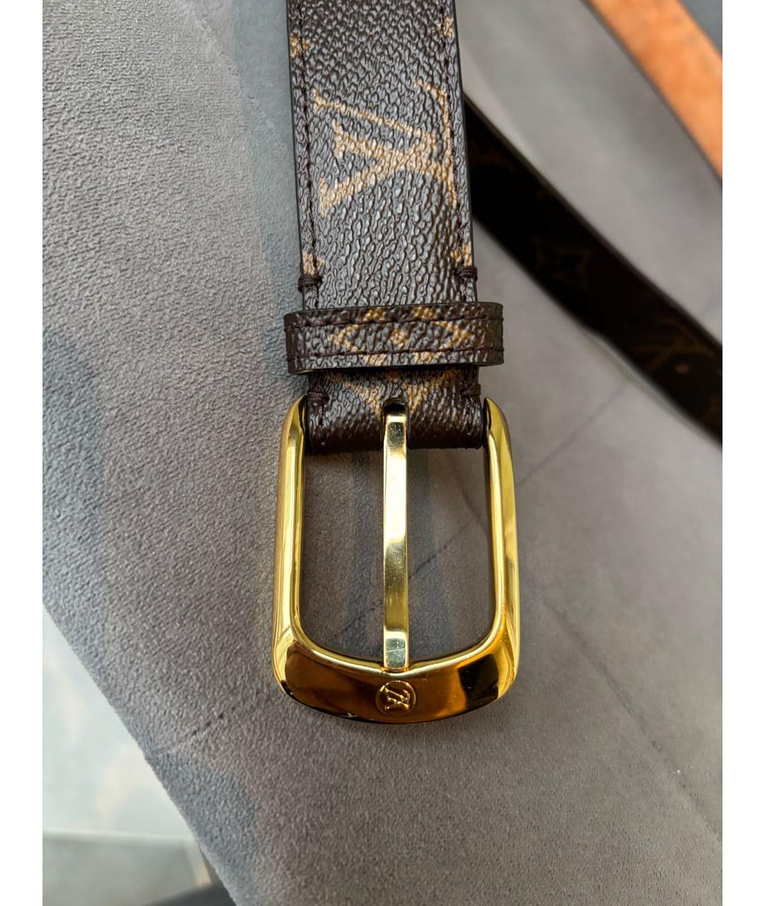LOUIS VUITTON Коричневый ремень из искусственной кожи, фото 9