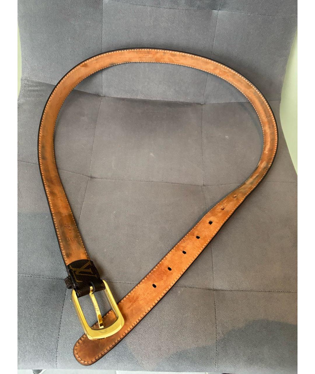 LOUIS VUITTON Коричневый ремень из искусственной кожи, фото 7