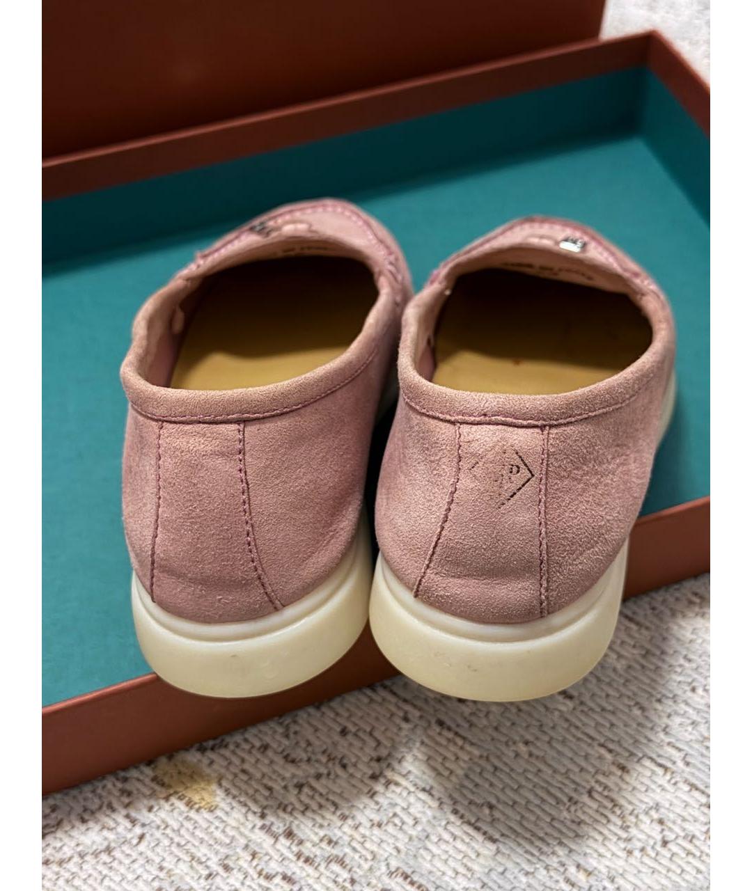 LORO PIANA Розовые замшевые лоферы и мокасины, фото 2
