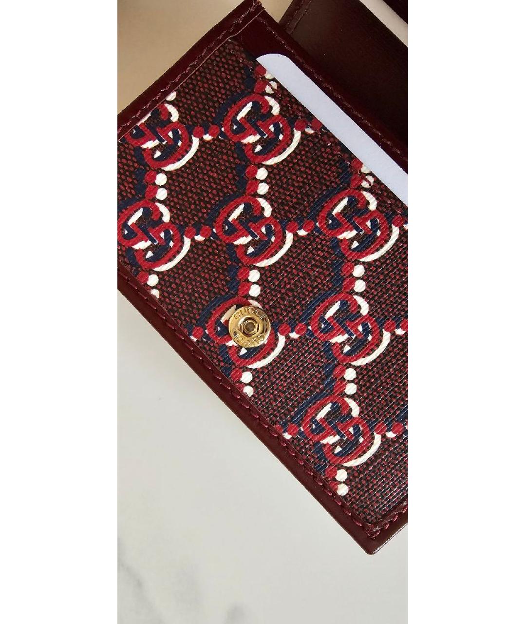 GUCCI Бордовый кожаный кошелек, фото 7