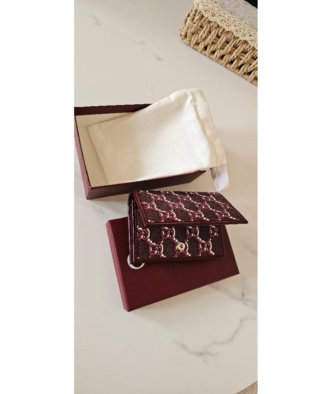 GUCCI Бордовый кожаный кошелек, фото 9