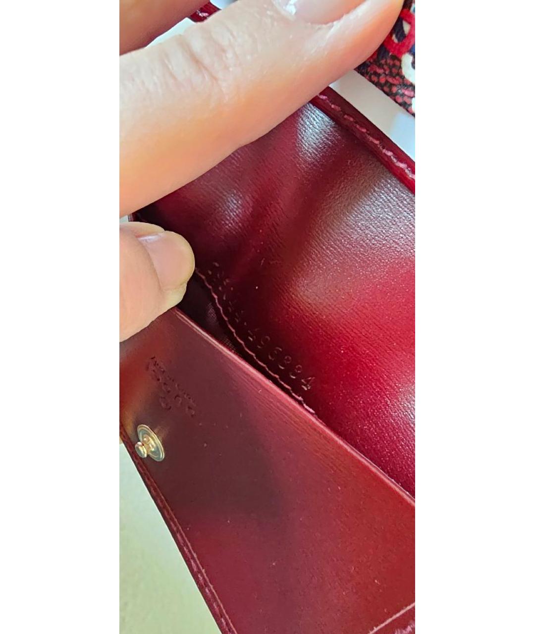 GUCCI Бордовый кожаный кошелек, фото 6
