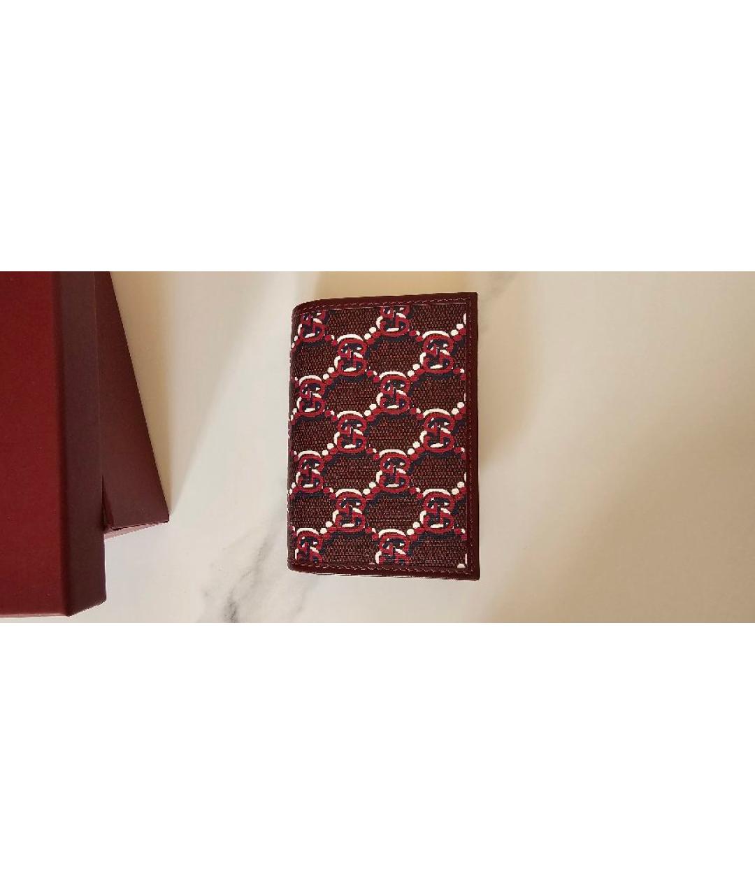 GUCCI Бордовый кожаный кошелек, фото 3