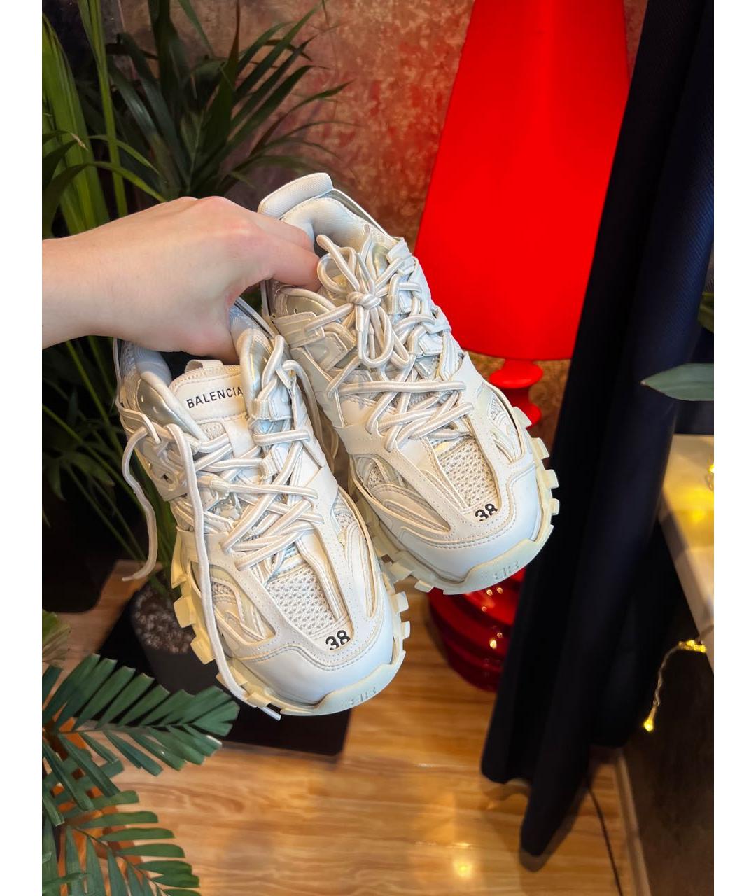 BALENCIAGA Белые кроссовки из искусственной кожи, фото 2