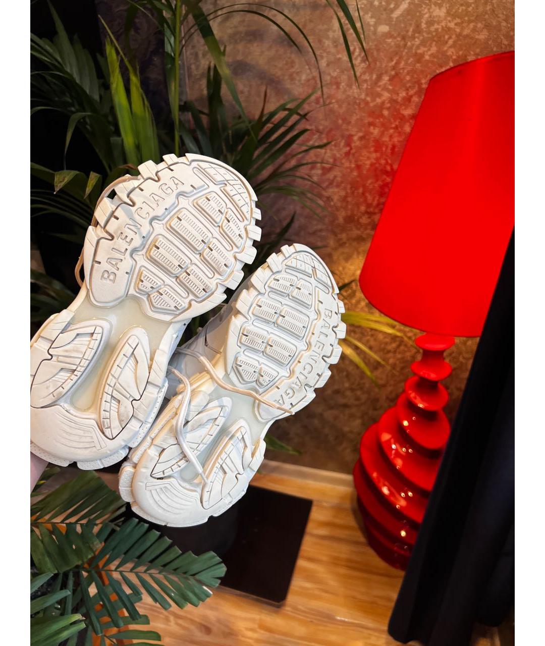 BALENCIAGA Белые кроссовки из искусственной кожи, фото 5