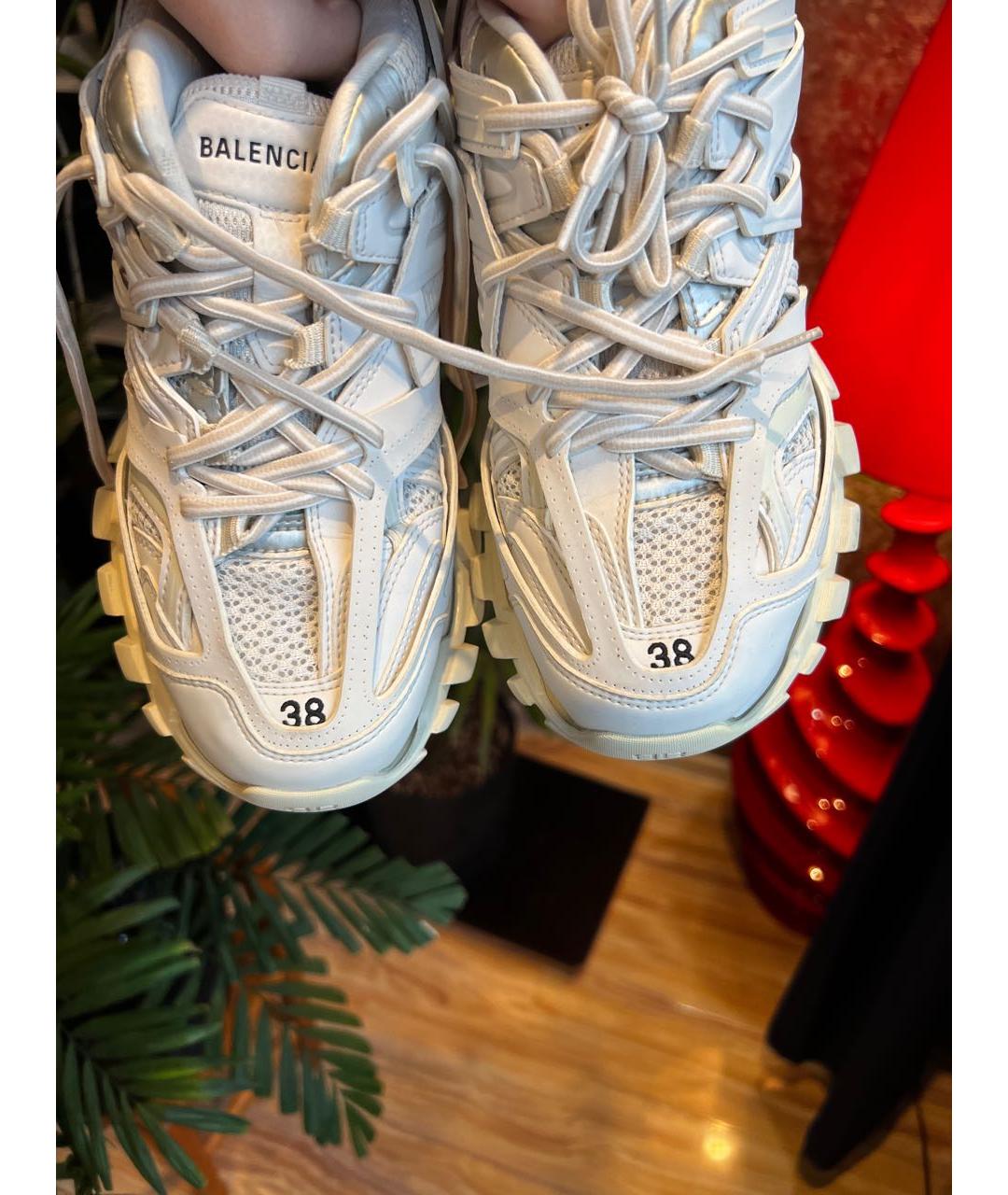 BALENCIAGA Белые кроссовки из искусственной кожи, фото 6