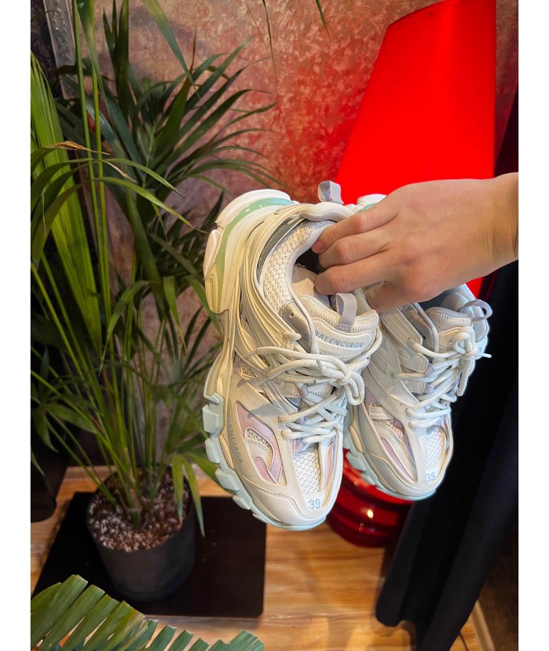 BALENCIAGA Бирюзовые кожаные кроссовки, фото 3