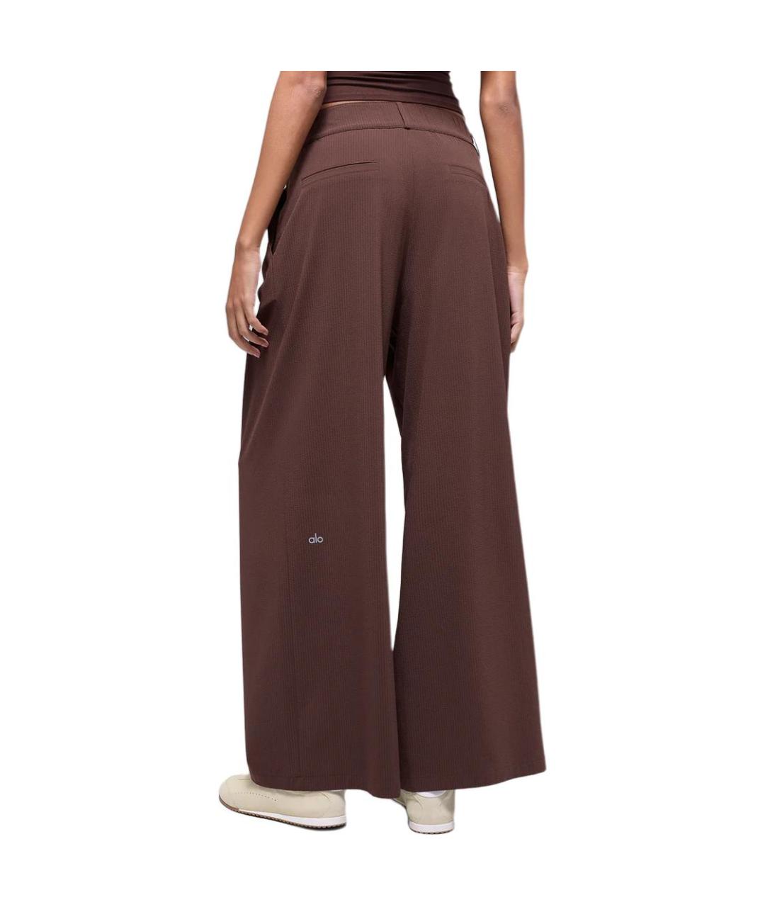 ALO YOGA Коричневые прямые брюки, фото 2