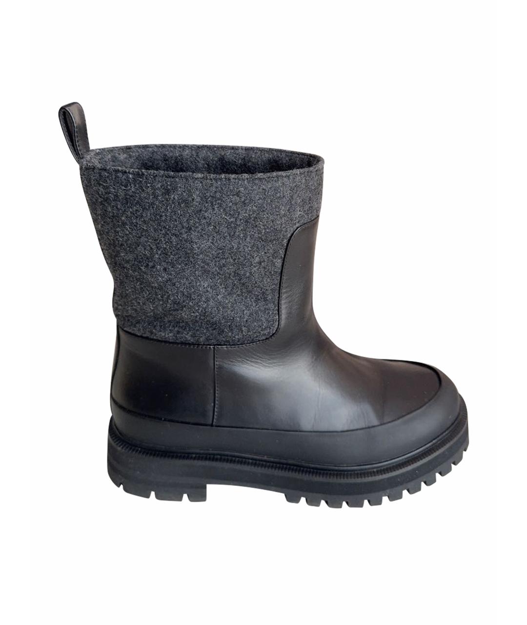 12 STOREEZ Черные кожаные полусапоги, фото 1