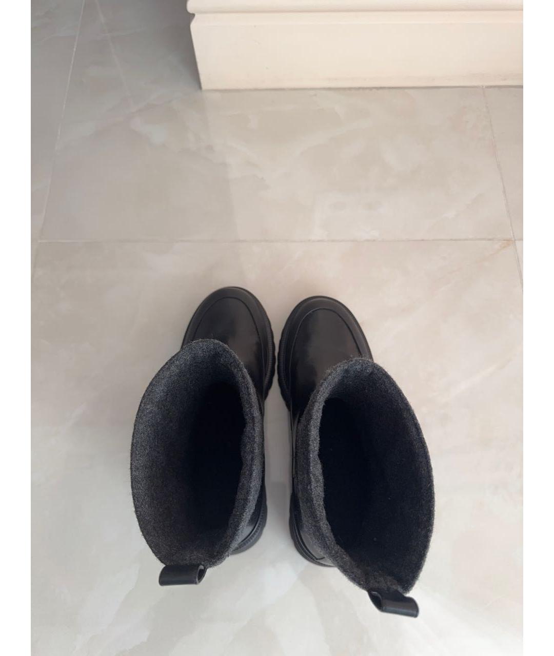 12 STOREEZ Черные кожаные полусапоги, фото 3