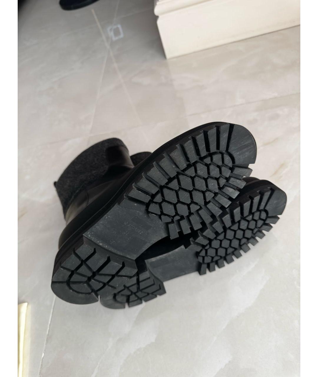 12 STOREEZ Черные кожаные полусапоги, фото 5