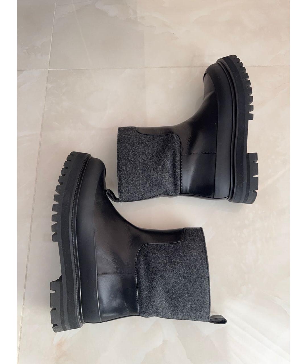 12 STOREEZ Черные кожаные полусапоги, фото 6