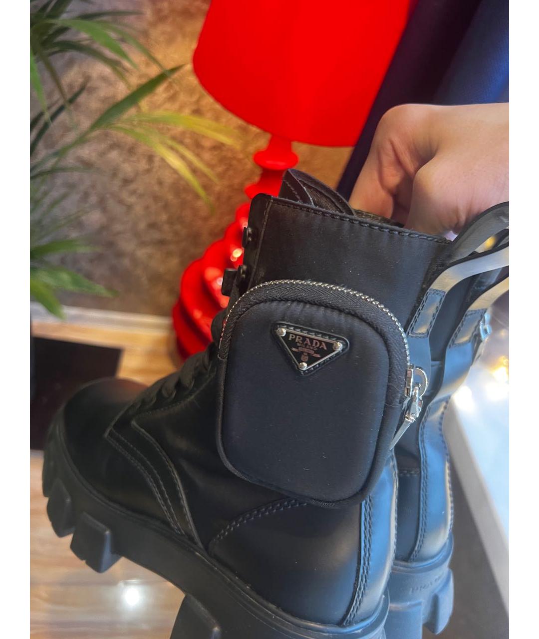 PRADA Черные кожаные высокие ботинки, фото 6