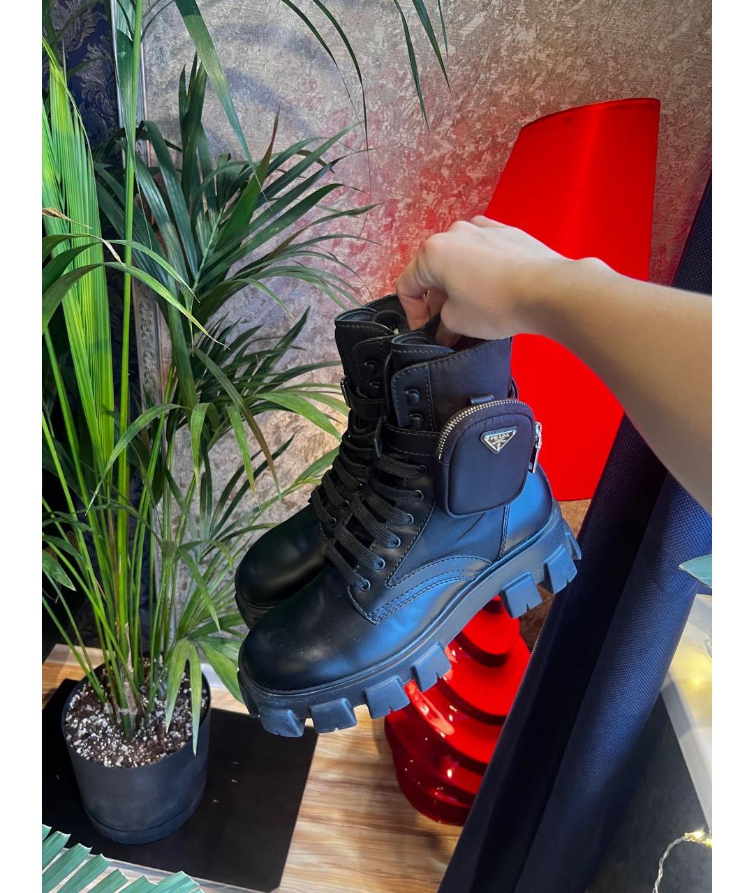 PRADA Черные кожаные высокие ботинки, фото 7