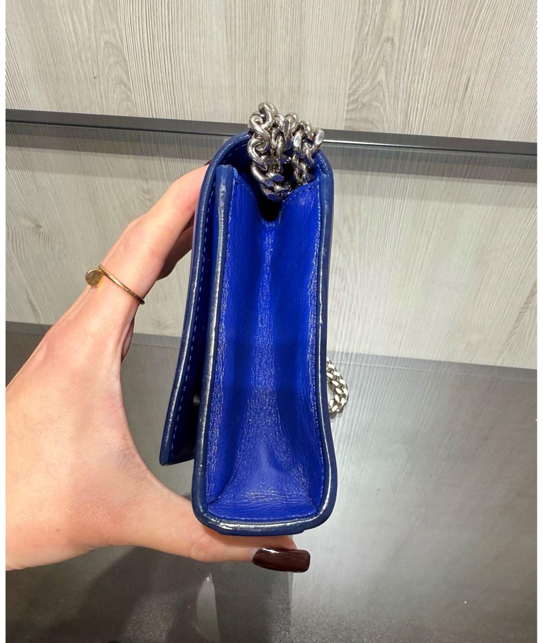 SAINT LAURENT Синяя кожаная сумка через плечо, фото 3