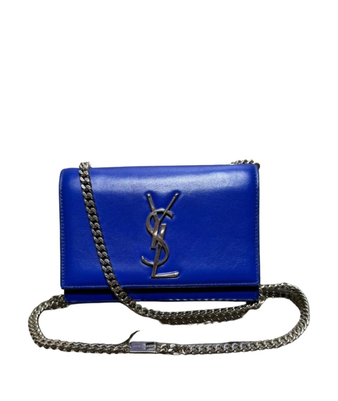 SAINT LAURENT Синяя кожаная сумка через плечо, фото 1