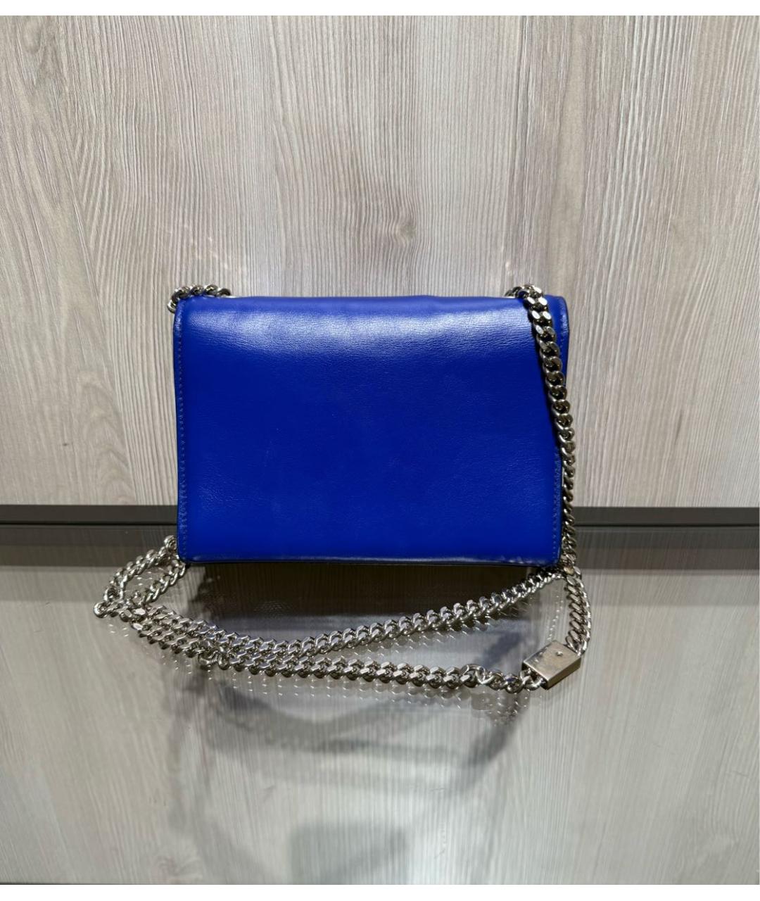 SAINT LAURENT Синяя кожаная сумка через плечо, фото 2