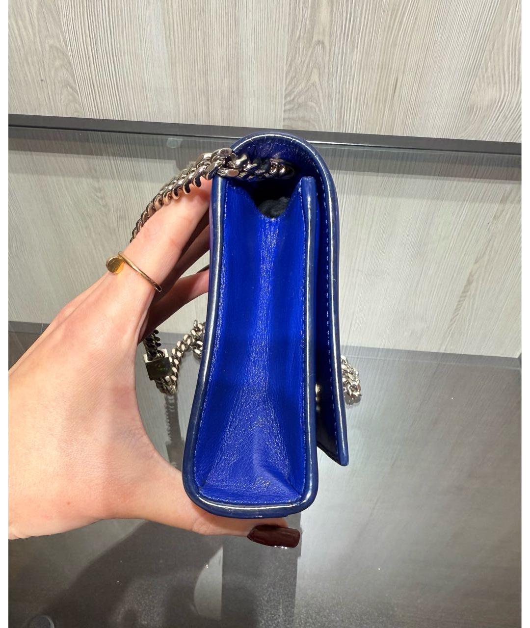 SAINT LAURENT Синяя кожаная сумка через плечо, фото 4