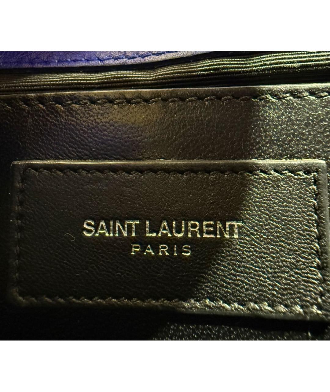 SAINT LAURENT Синяя кожаная сумка через плечо, фото 8