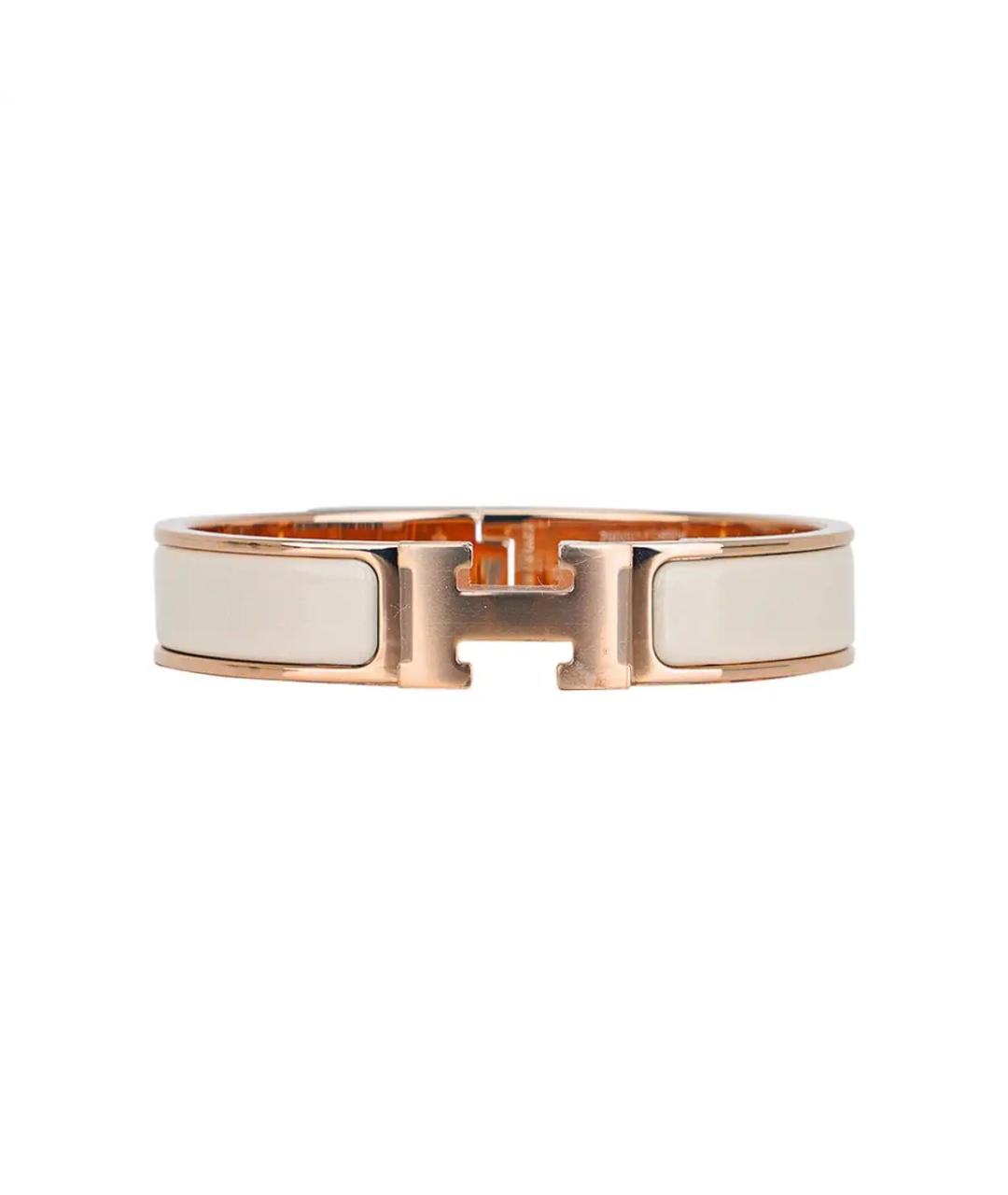 HERMES Белый металлический браслет, фото 3