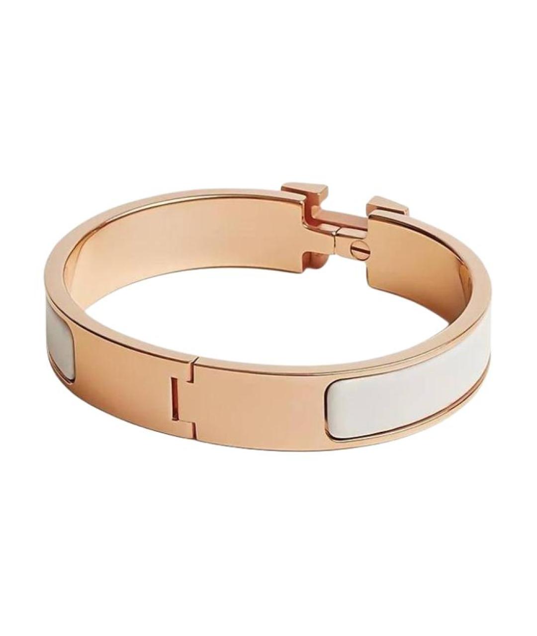 HERMES Белый металлический браслет, фото 2