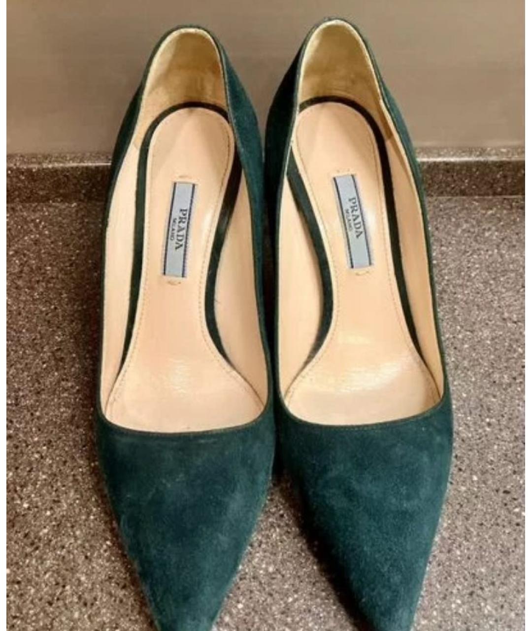 PRADA Зеленые замшевые туфли, фото 6