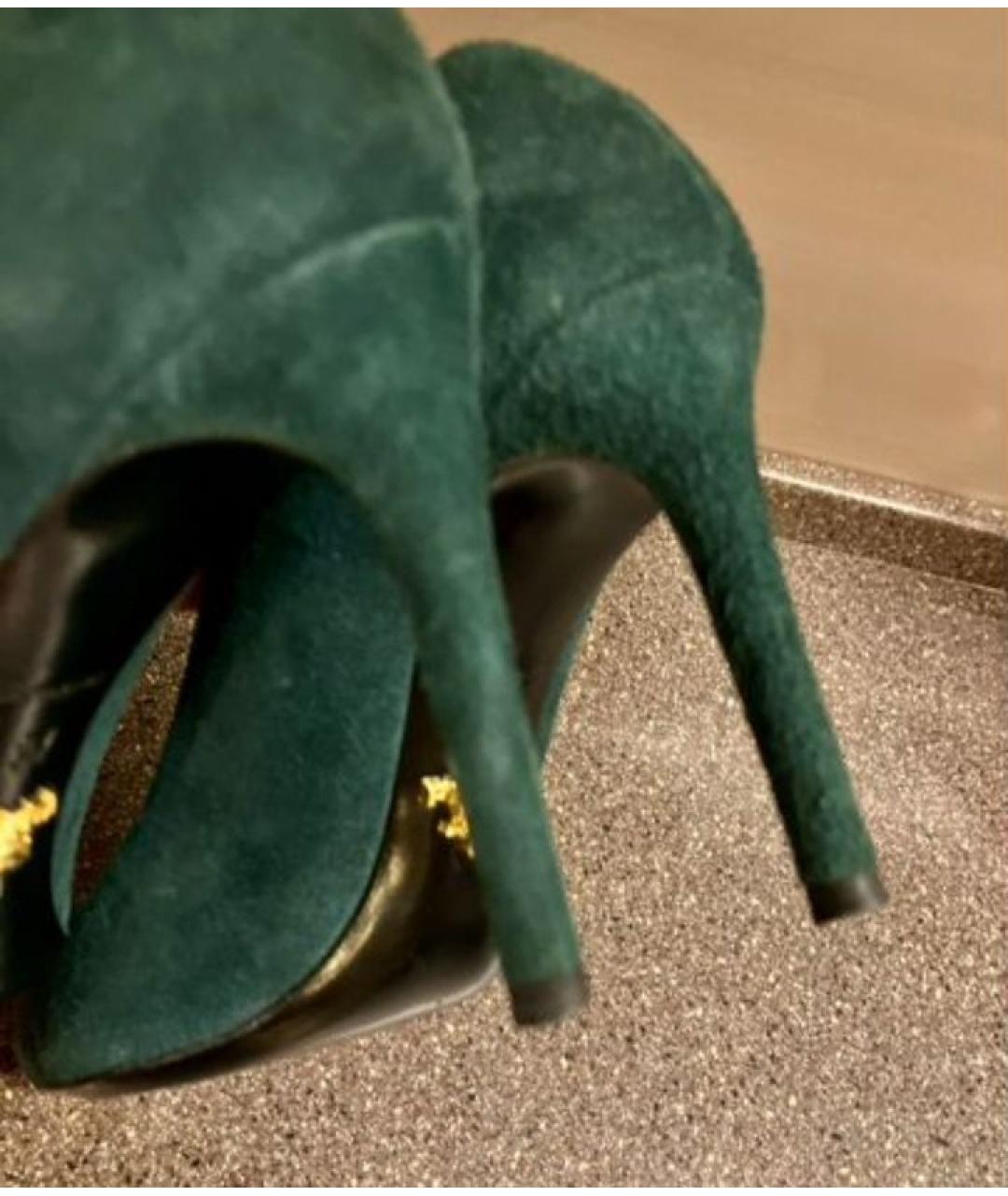 PRADA Зеленые замшевые туфли, фото 5