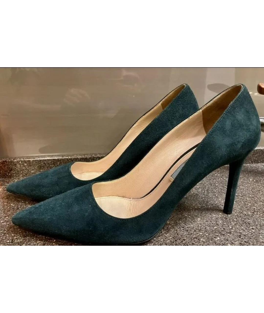 PRADA Зеленые замшевые туфли, фото 7