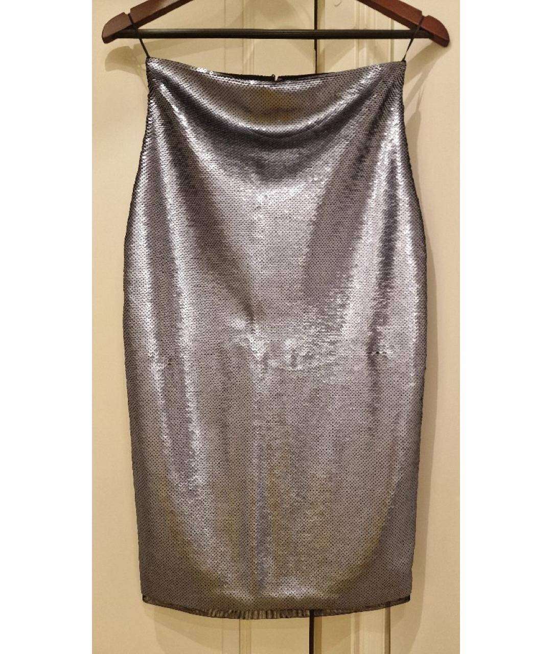 PRADA Серебряная юбка миди, фото 5