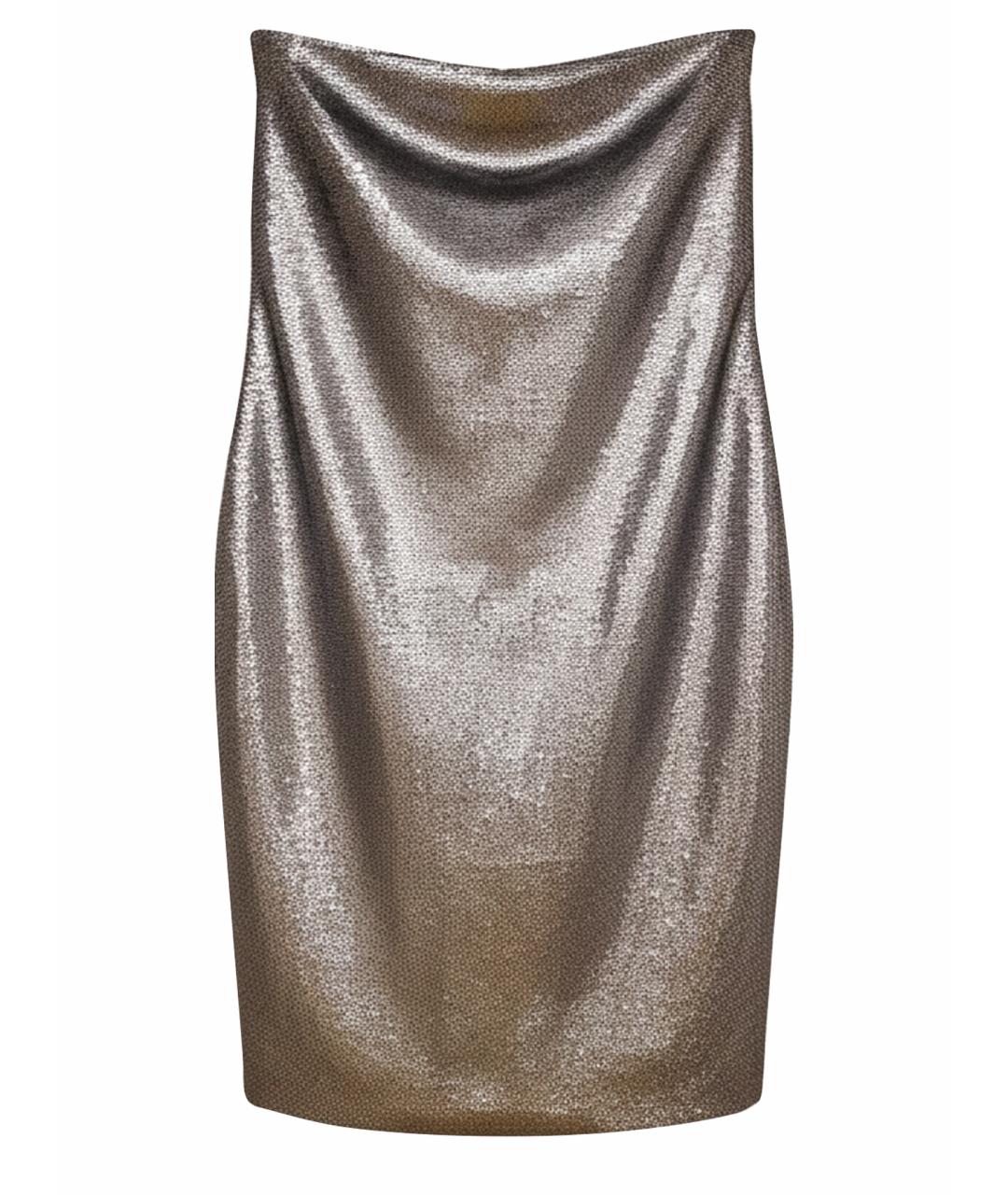 PRADA Серебряная юбка миди, фото 1