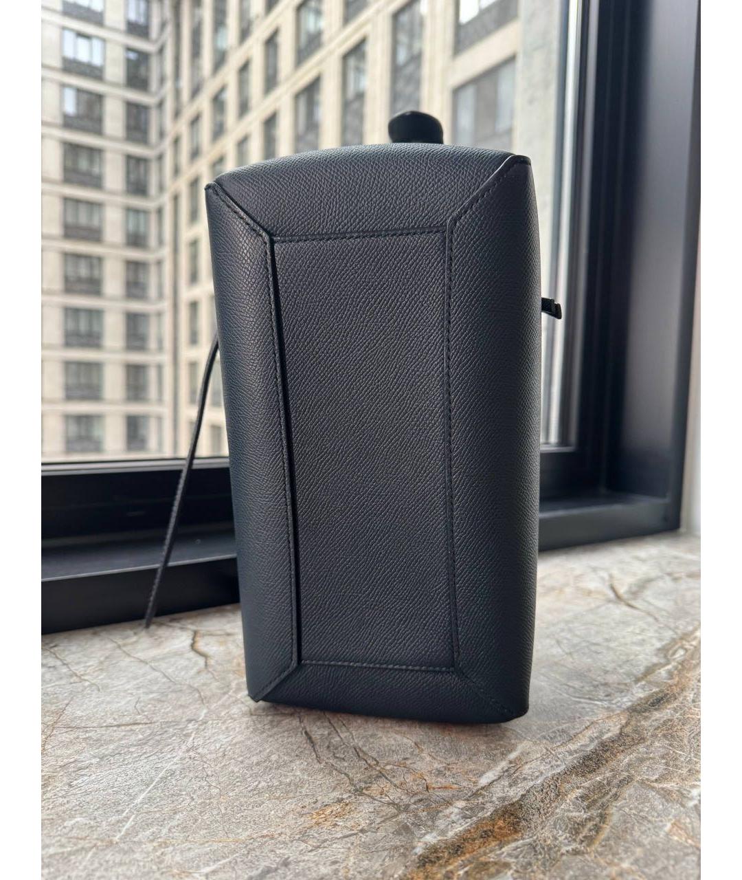 CELINE Темно-синяя кожаная сумка с короткими ручками, фото 5