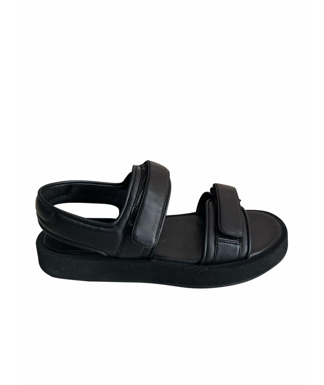 12 STOREEZ Черные кожаные сандалии, фото 1