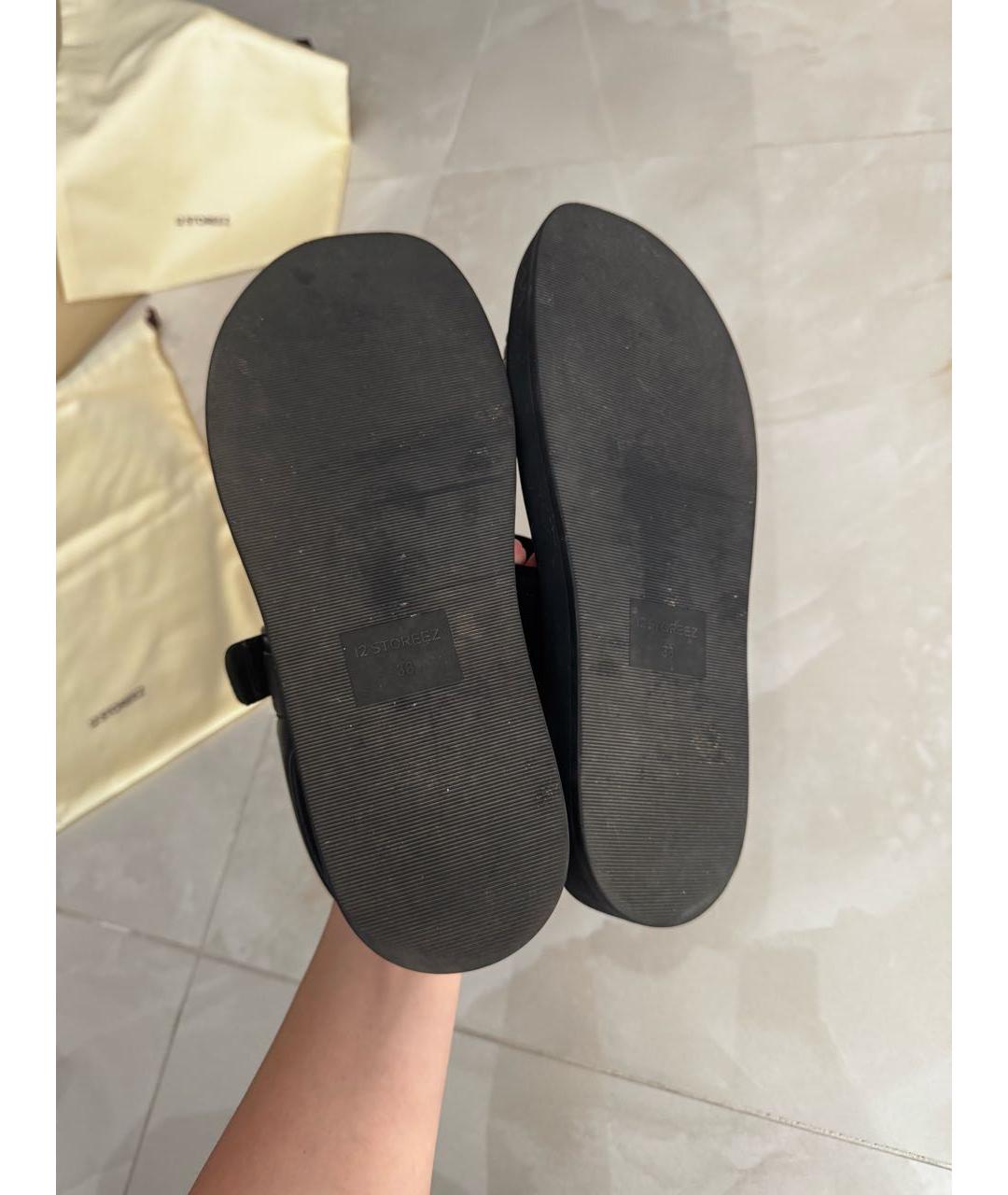 12 STOREEZ Черные кожаные сандалии, фото 7