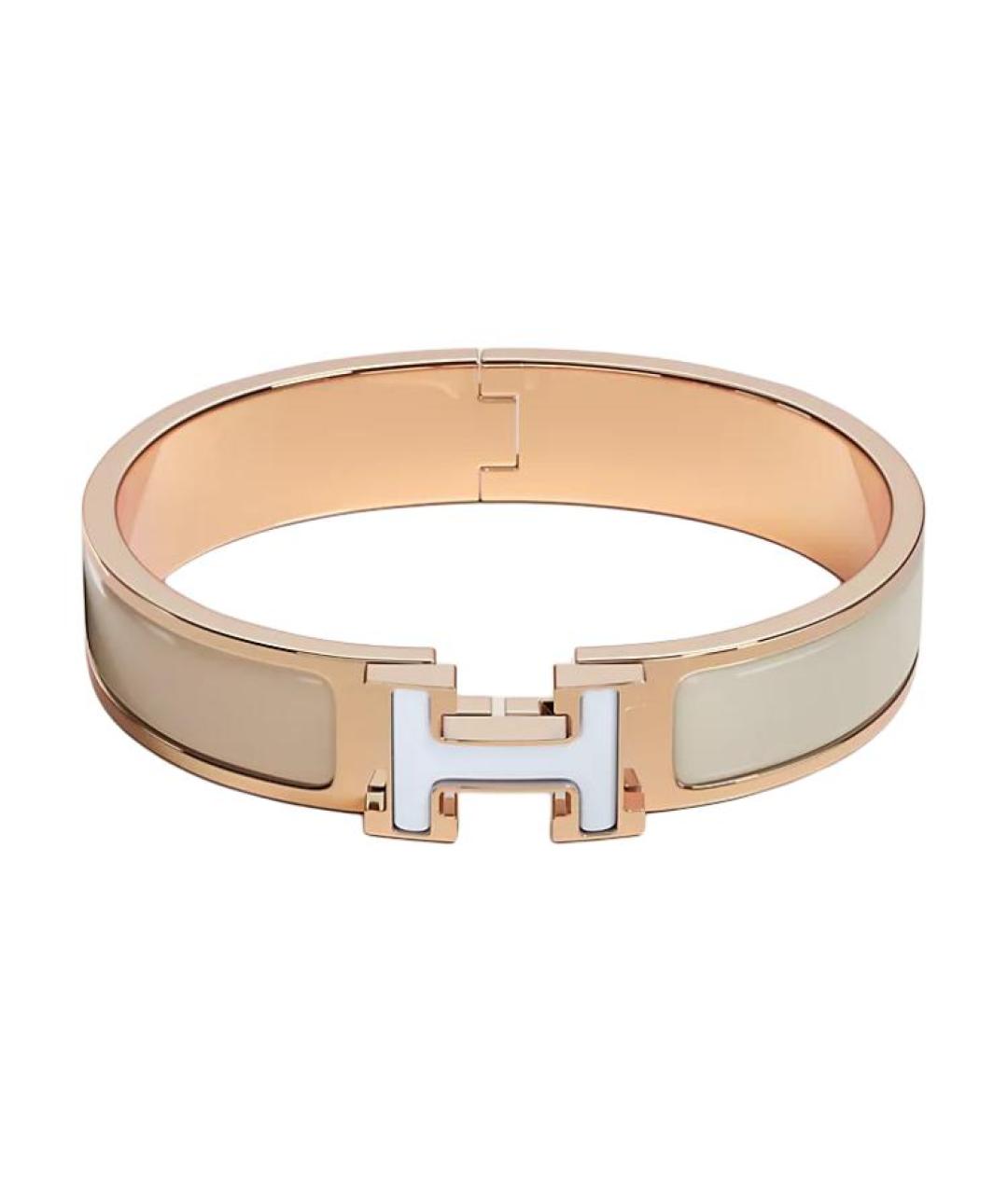 HERMES Бежевый металлический браслет, фото 1