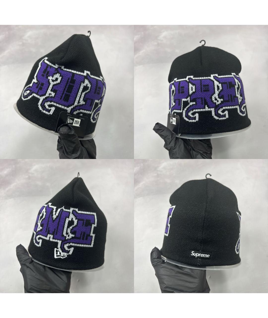 SUPREME Черная шапка, фото 3