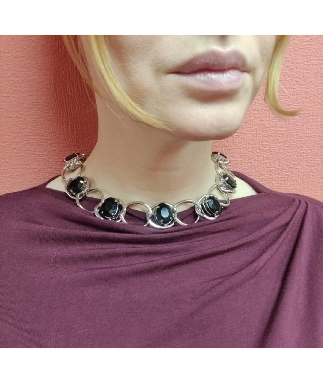 MAX MARA Серебряное металлическое колье, фото 4