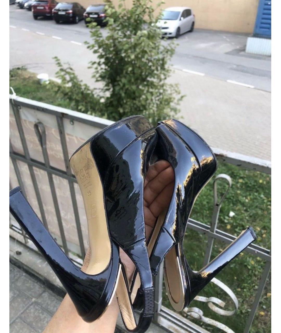 ICEBERG Черные босоножки из лакированной кожи, фото 7