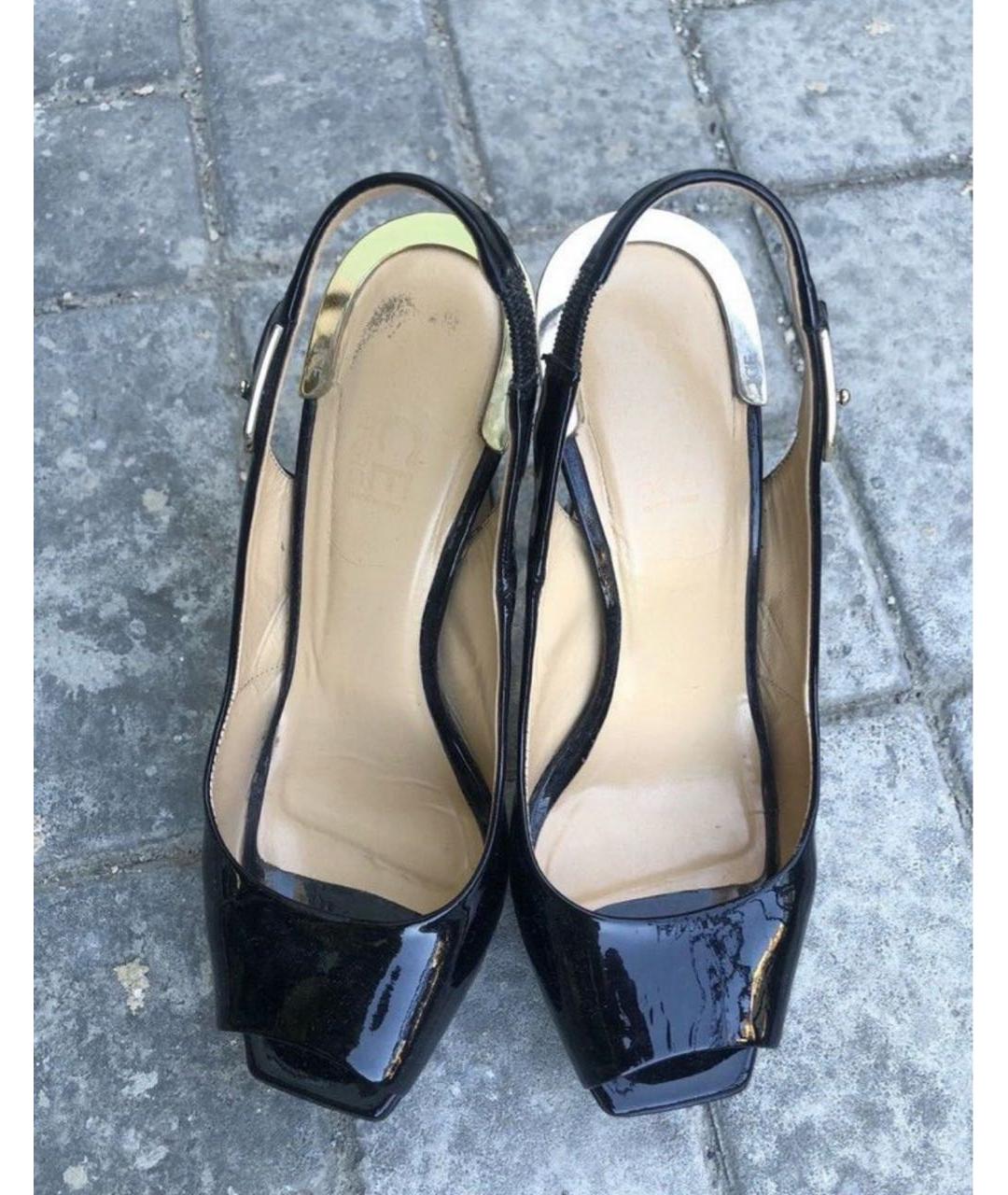 ICEBERG Черные босоножки из лакированной кожи, фото 2