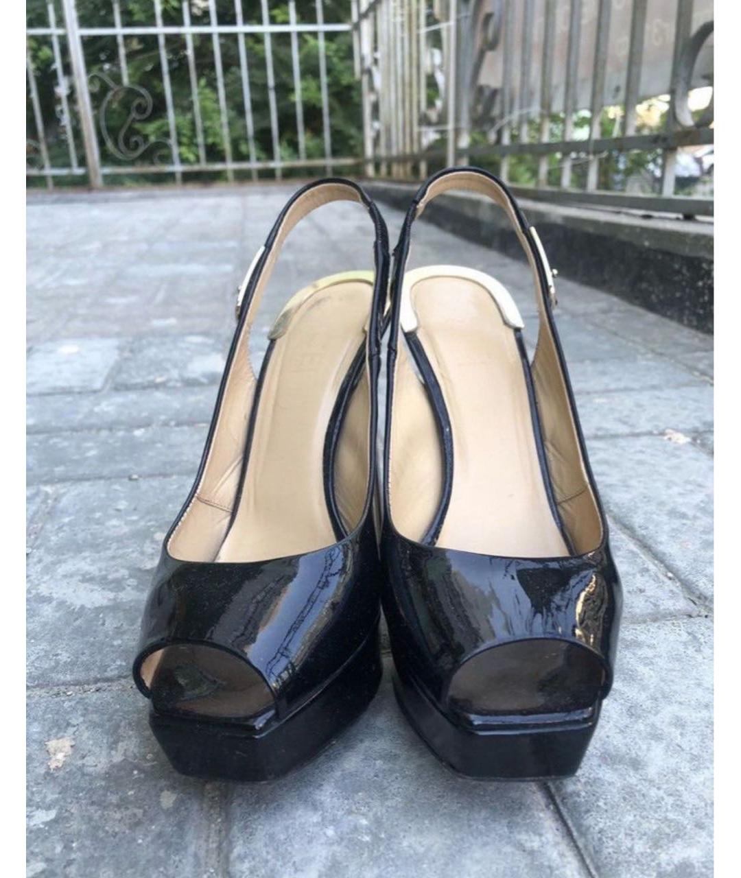 ICEBERG Черные босоножки из лакированной кожи, фото 3
