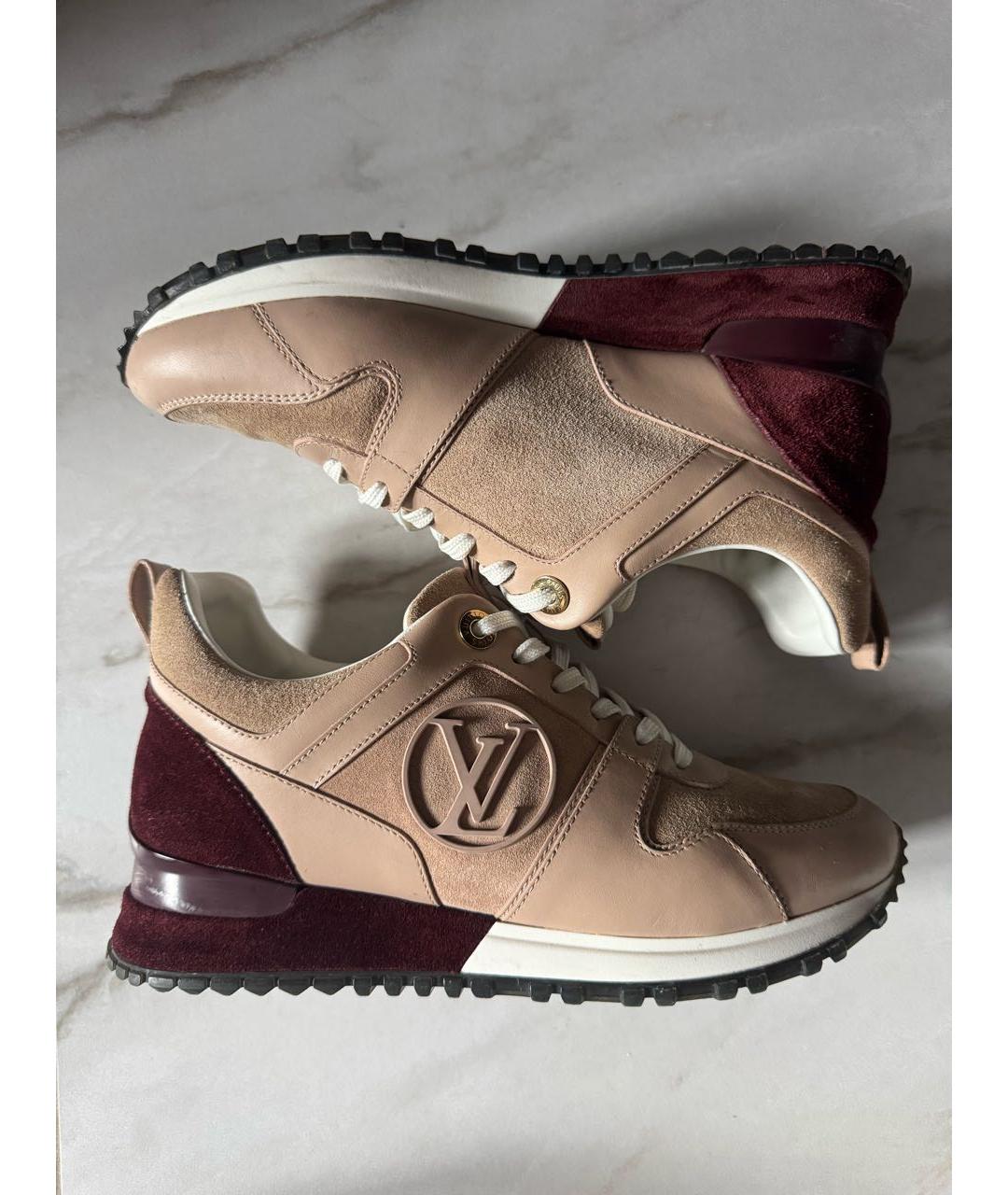 LOUIS VUITTON Бежевые замшевые кроссовки, фото 7