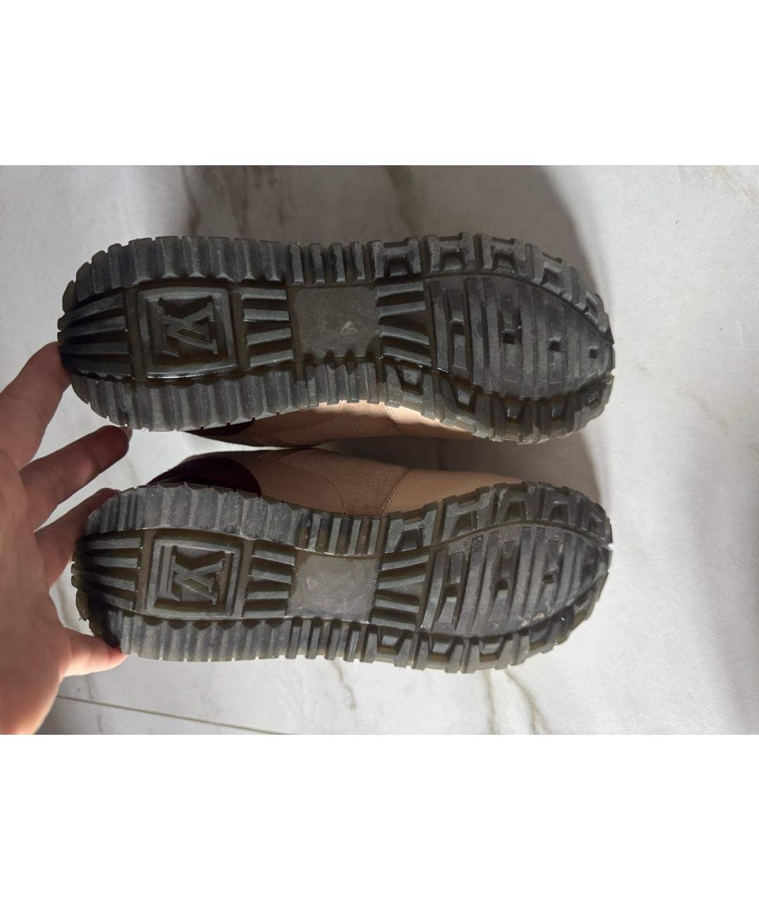 LOUIS VUITTON Бежевые замшевые кроссовки, фото 6