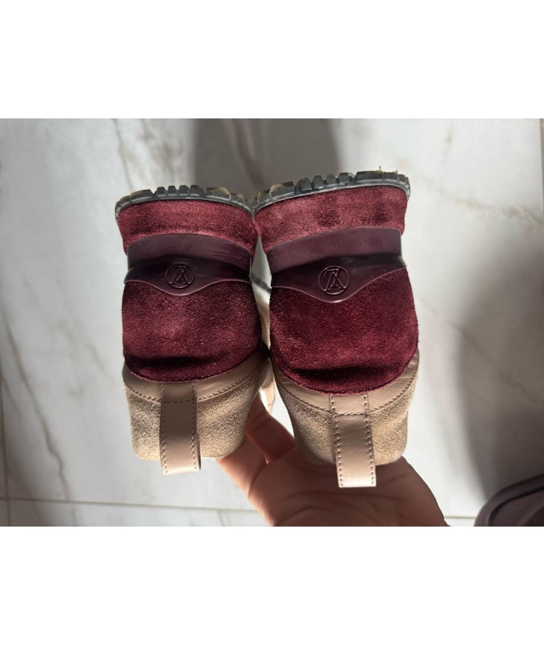 LOUIS VUITTON Бежевые замшевые кроссовки, фото 4