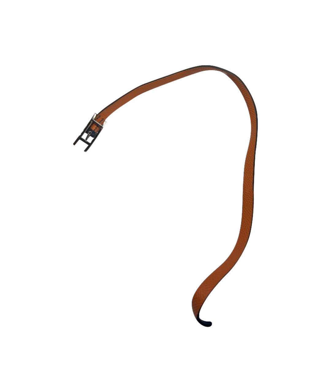 HERMES Оранжевый кожаный браслет, фото 1