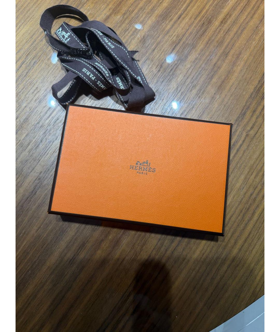 HERMES Оранжевый кожаный браслет, фото 4