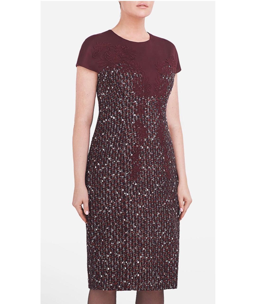 ESCADA Бордовое шерстяное повседневное платье, фото 3