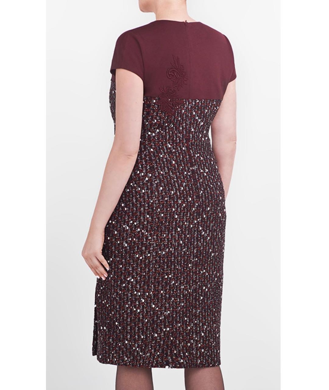 ESCADA Бордовое шерстяное повседневное платье, фото 4